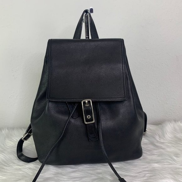 Genuine Vintage Coach Black Leather Backpack 9827